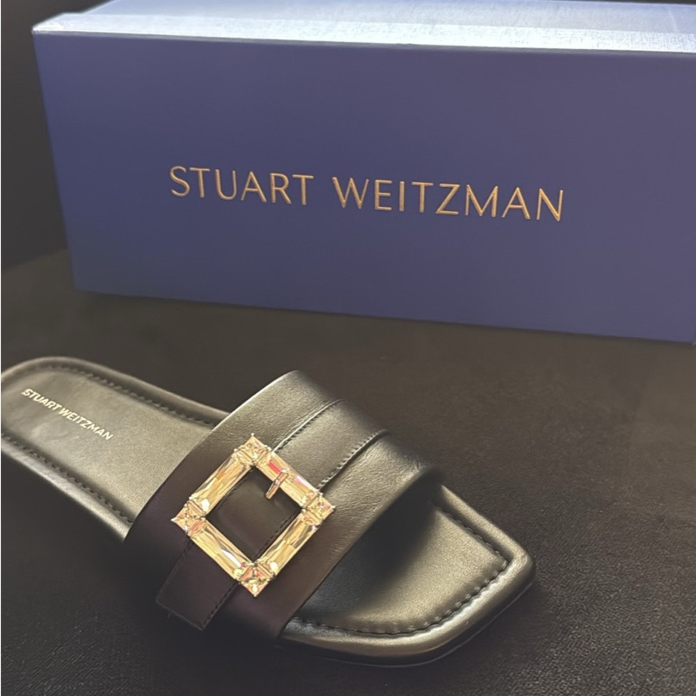 Stuart Weitzman Black Sandals with Buckle